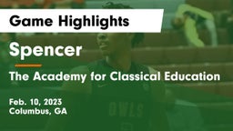 Spencer  vs The Academy for Classical Education Game Highlights - Feb. 10, 2023