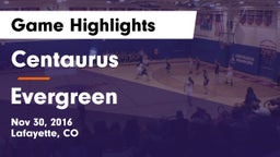 Centaurus  vs Evergreen  Game Highlights - Nov 30, 2016