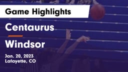 Centaurus  vs Windsor  Game Highlights - Jan. 20, 2023