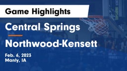 Central Springs  vs Northwood-Kensett  Game Highlights - Feb. 6, 2023