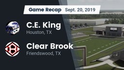 Recap: C.E. King  vs. Clear Brook  2019