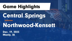Central Springs  vs Northwood-Kensett  Game Highlights - Dec. 19, 2023
