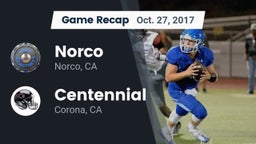 Recap: Norco  vs. Centennial  2017