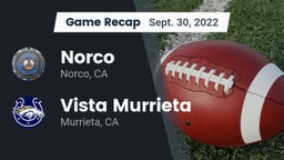 Recap: Norco  vs. Vista Murrieta  2022