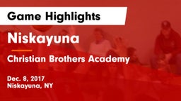 Niskayuna  vs Christian Brothers Academy  Game Highlights - Dec. 8, 2017