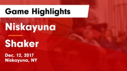 Niskayuna  vs Shaker  Game Highlights - Dec. 12, 2017