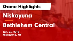 Niskayuna  vs Bethlehem Central  Game Highlights - Jan. 26, 2018