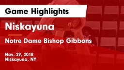 Niskayuna  vs Notre Dame Bishop Gibbons  Game Highlights - Nov. 29, 2018