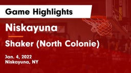 Niskayuna  vs Shaker  (North Colonie) Game Highlights - Jan. 4, 2022