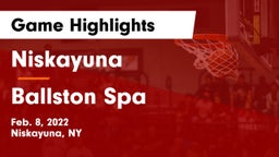 Niskayuna  vs Ballston Spa  Game Highlights - Feb. 8, 2022