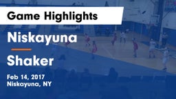 Niskayuna  vs Shaker  Game Highlights - Feb 14, 2017