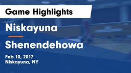 Niskayuna  vs Shenendehowa  Game Highlights - Feb 10, 2017
