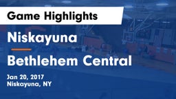 Niskayuna  vs Bethlehem Central  Game Highlights - Jan 20, 2017