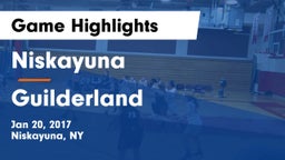 Niskayuna  vs Guilderland Game Highlights - Jan 20, 2017