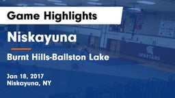 Niskayuna  vs Burnt Hills-Ballston Lake  Game Highlights - Jan 18, 2017