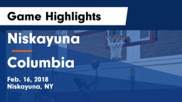 Niskayuna  vs Columbia  Game Highlights - Feb. 16, 2018