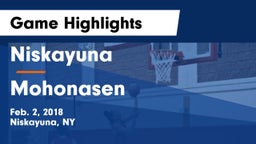 Niskayuna  vs Mohonasen  Game Highlights - Feb. 2, 2018