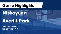 Niskayuna  vs Averill Park  Game Highlights - Jan. 30, 2018