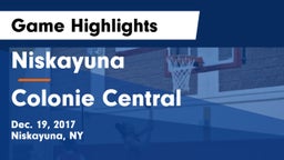 Niskayuna  vs Colonie Central  Game Highlights - Dec. 19, 2017