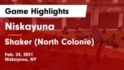 Niskayuna  vs Shaker  (North Colonie) Game Highlights - Feb. 24, 2021