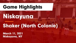 Niskayuna  vs Shaker  (North Colonie) Game Highlights - March 11, 2021