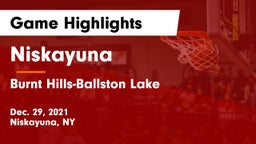 Niskayuna  vs Burnt Hills-Ballston Lake  Game Highlights - Dec. 29, 2021