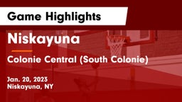 Niskayuna  vs Colonie Central  (South Colonie) Game Highlights - Jan. 20, 2023