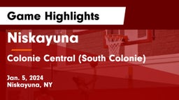 Niskayuna  vs Colonie Central  (South Colonie) Game Highlights - Jan. 5, 2024