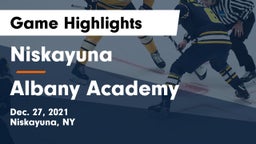 Niskayuna  vs Albany Academy Game Highlights - Dec. 27, 2021