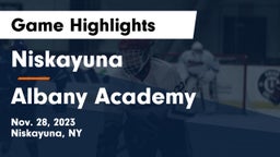 Niskayuna  vs Albany Academy Game Highlights - Nov. 28, 2023