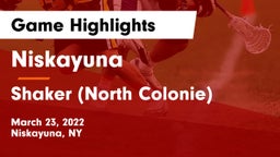 Niskayuna  vs Shaker  (North Colonie) Game Highlights - March 23, 2022