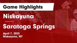 Niskayuna  vs Saratoga Springs  Game Highlights - April 7, 2023