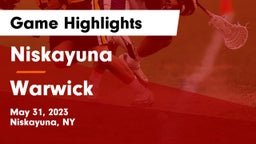 Niskayuna  vs Warwick  Game Highlights - May 31, 2023