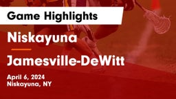Niskayuna  vs Jamesville-DeWitt  Game Highlights - April 6, 2024