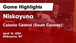 Niskayuna  vs Colonie Central  (South Colonie) Game Highlights - April 18, 2024