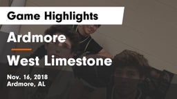 Ardmore  vs West Limestone  Game Highlights - Nov. 16, 2018