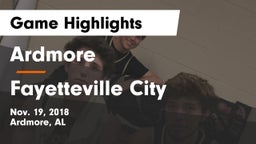 Ardmore  vs Fayetteville City Game Highlights - Nov. 19, 2018