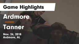 Ardmore  vs Tanner  Game Highlights - Nov. 26, 2018