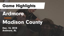 Ardmore  vs Madison County  Game Highlights - Dec. 14, 2018