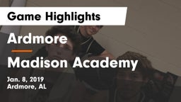 Ardmore  vs Madison Academy  Game Highlights - Jan. 8, 2019