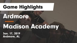 Ardmore  vs Madison Academy  Game Highlights - Jan. 17, 2019