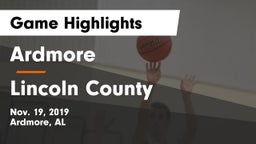 Ardmore  vs Lincoln County  Game Highlights - Nov. 19, 2019