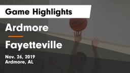 Ardmore  vs Fayetteville  Game Highlights - Nov. 26, 2019