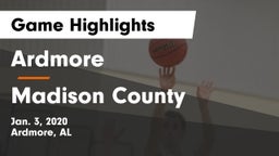 Ardmore  vs Madison County  Game Highlights - Jan. 3, 2020