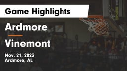 Ardmore  vs Vinemont  Game Highlights - Nov. 21, 2023