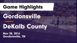 Gordonsville  vs DeKalb County Game Highlights - Nov 28, 2016