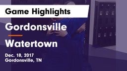 Gordonsville  vs Watertown  Game Highlights - Dec. 18, 2017