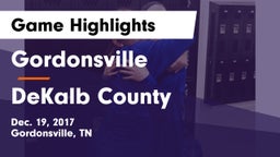 Gordonsville  vs DeKalb County Game Highlights - Dec. 19, 2017