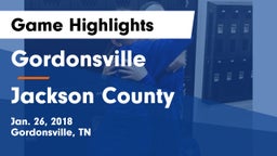 Gordonsville  vs Jackson County  Game Highlights - Jan. 26, 2018