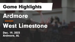 Ardmore  vs West Limestone  Game Highlights - Dec. 19, 2023